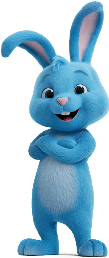 Blu standing with his arms crossed