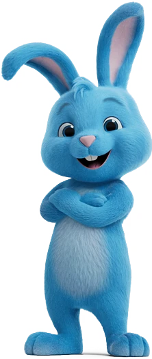 Blu standing with his arms crossed