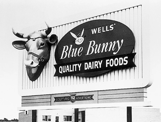 Wells Blue Bunny Quality Dairy Food Billboard