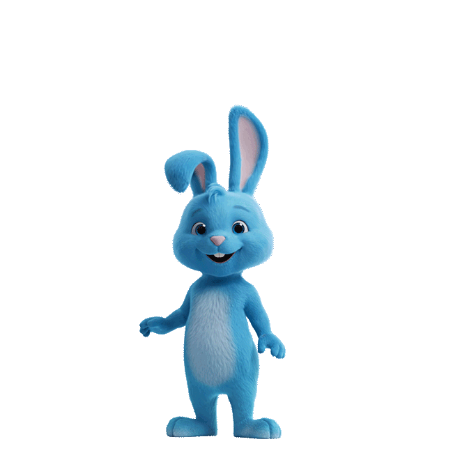 Animated Blu jumping with excitement