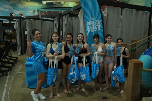 Seven girls with Blue Bunny Swag