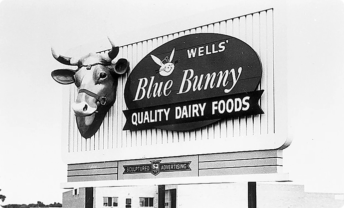 Wells Blue Bunny Quality Dairy Food Billboard