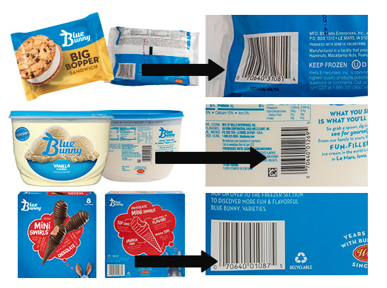 Blue Bunny Packaging UPC