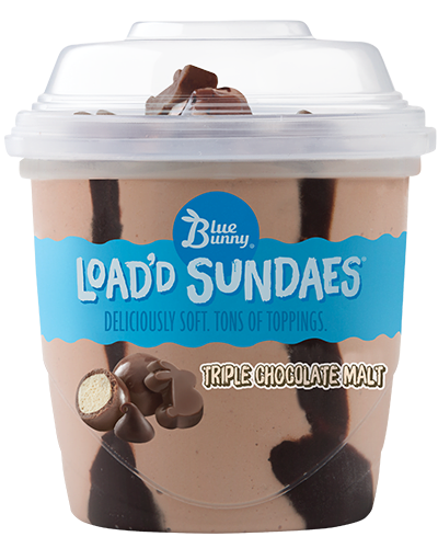 Load'd Sundaes®  Triple Chocolate Malt Front View Package