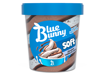 ブルーアイス Soft Pints Chocolate Cookies & Cream - Blue Bunny
