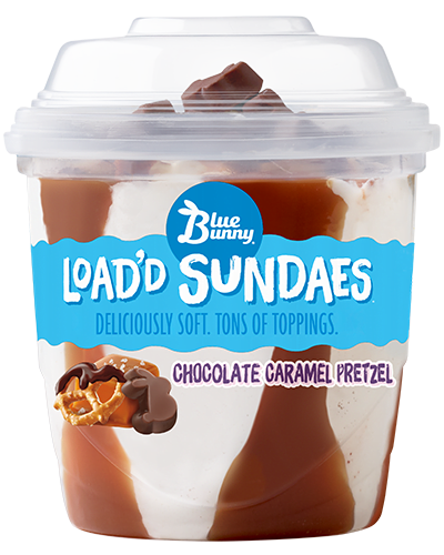 Load'd Sundaes®  Chocolate Caramel Pretzel Front View Package