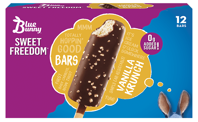 Sweet Freedom® Bars Vanilla Krunch Front View Package