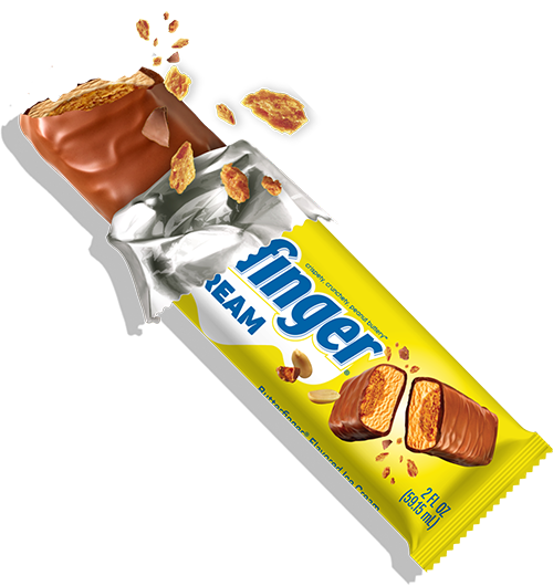 Ice Cream Bar partially unwrapped with a bite taken out