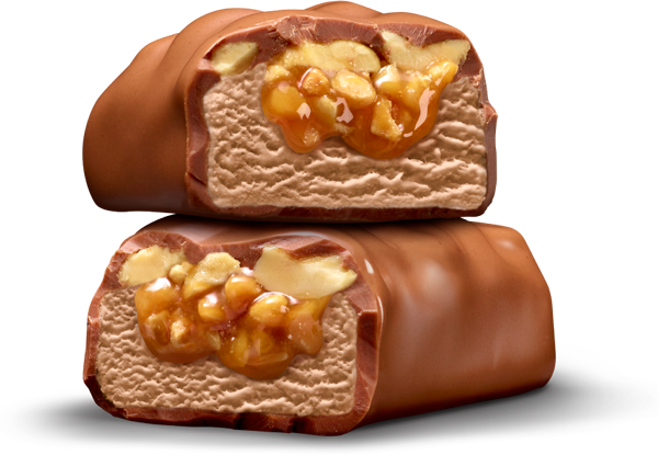 Ice Cream Bar broken in half and stacked