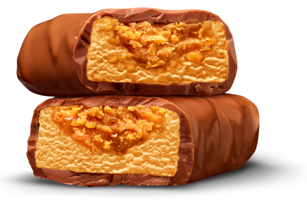 Ice Cream Bar broken in half and stacked