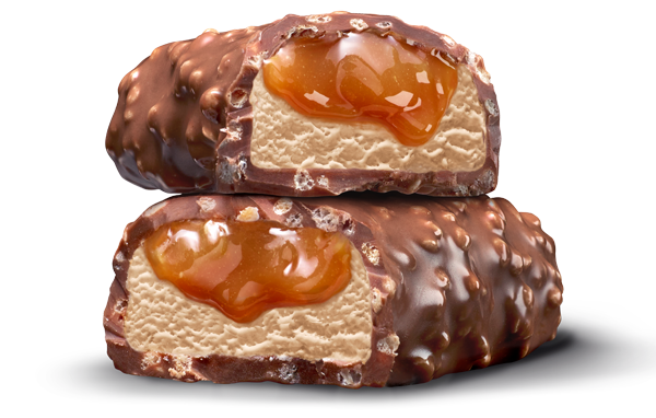 100 Grand Ice Cream Bar broken into two pieces and stacked