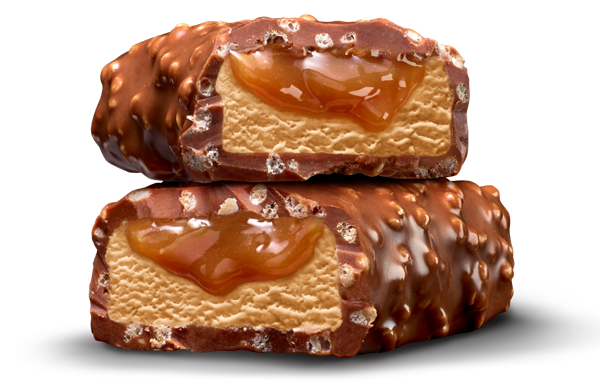 Ice Cream Bar broken in half and stacked