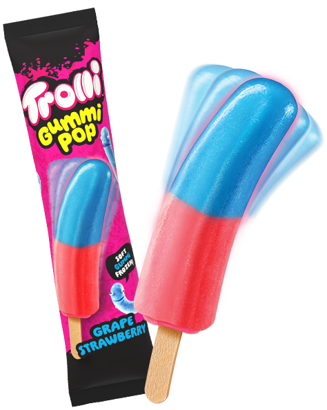 Trolli® Gummi Pop Grape Strawberry