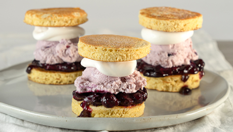 Blueberry Short Stack Ice Cream Sliders