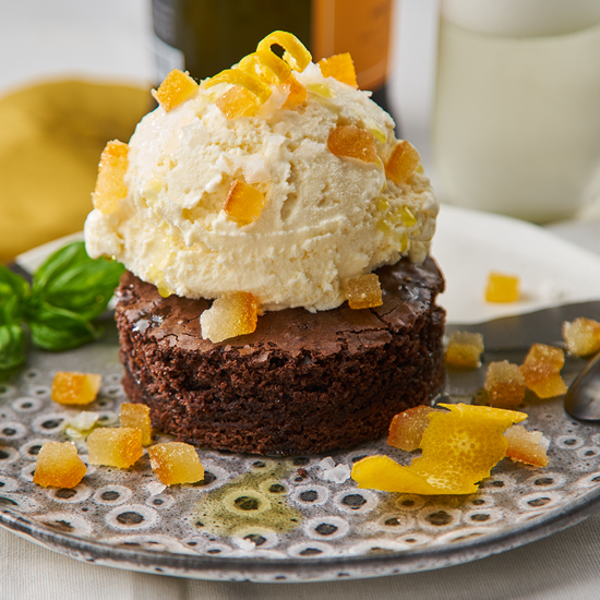 Olive Oil Brownie á la mode