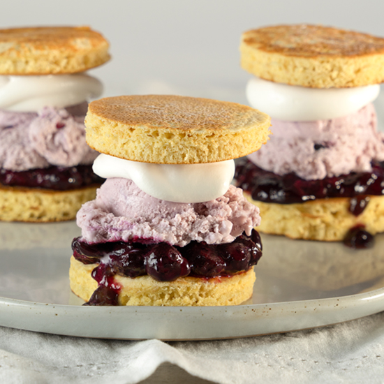 Blueberry Short Stack Ice Cream Sliders