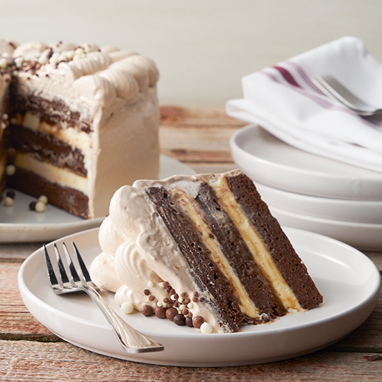Brownie Bourbon Caramel Ice Cream Cake