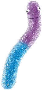 Red Gummi Worm in a curved shape