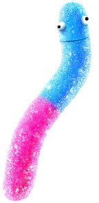 Red Gummi Worm in a curved shape