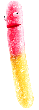 Red Gummi Worm shaped like an I