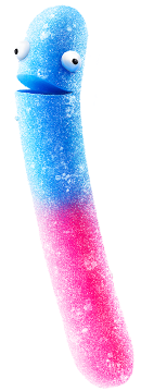 Red Gummi Worm shaped like an I