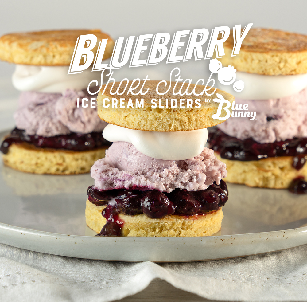 3 Blueberry Short Stack Ice Cream Sliders