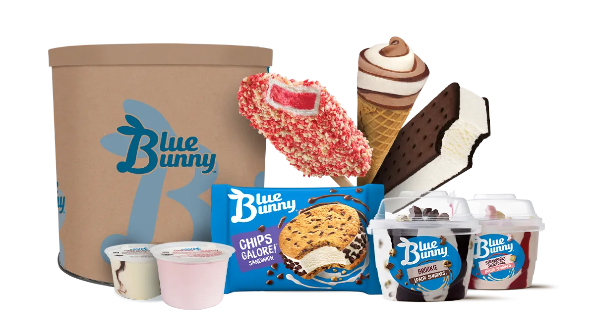 An array of Blue Bunny products