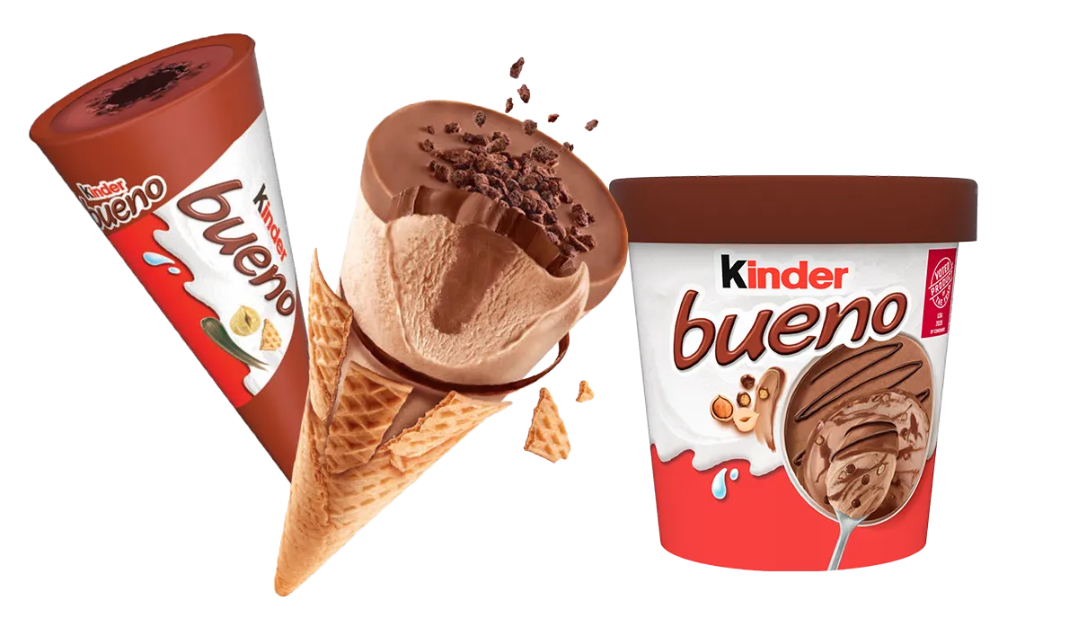 An array of Kinder Bueno products