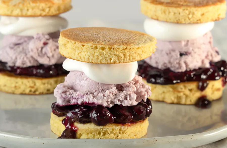 Blueberry Short Stack Ice Cream Sliders