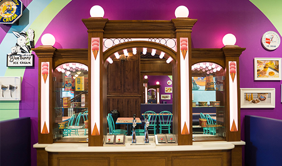 Old fashioned parlor area when you can add toppings