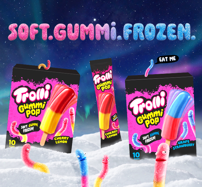 New! Chewy Gummi Texture with a Cherry Lemon Pop